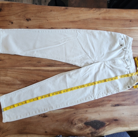 Liz Claiborne jeans, cream pants, regular waist, straight legs, size 10 - Picture 8 of 8